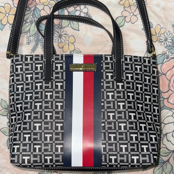 Tommy Hilfiger Handbags - Tommy Hilfiger Monogram Black and Red Tote